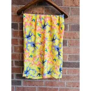 Jessica Simpson Women's Yellow Floral Elastic Waist Wide Leg Pants Size 2X NWT